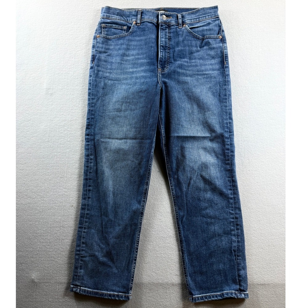 Express Mom Jean Womens 12 Blue Super High Rise Ankle Denim 33x25